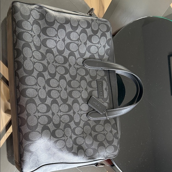 Coach | Bags | Coach Gray And Black Laptop Case Satchel | Poshmark